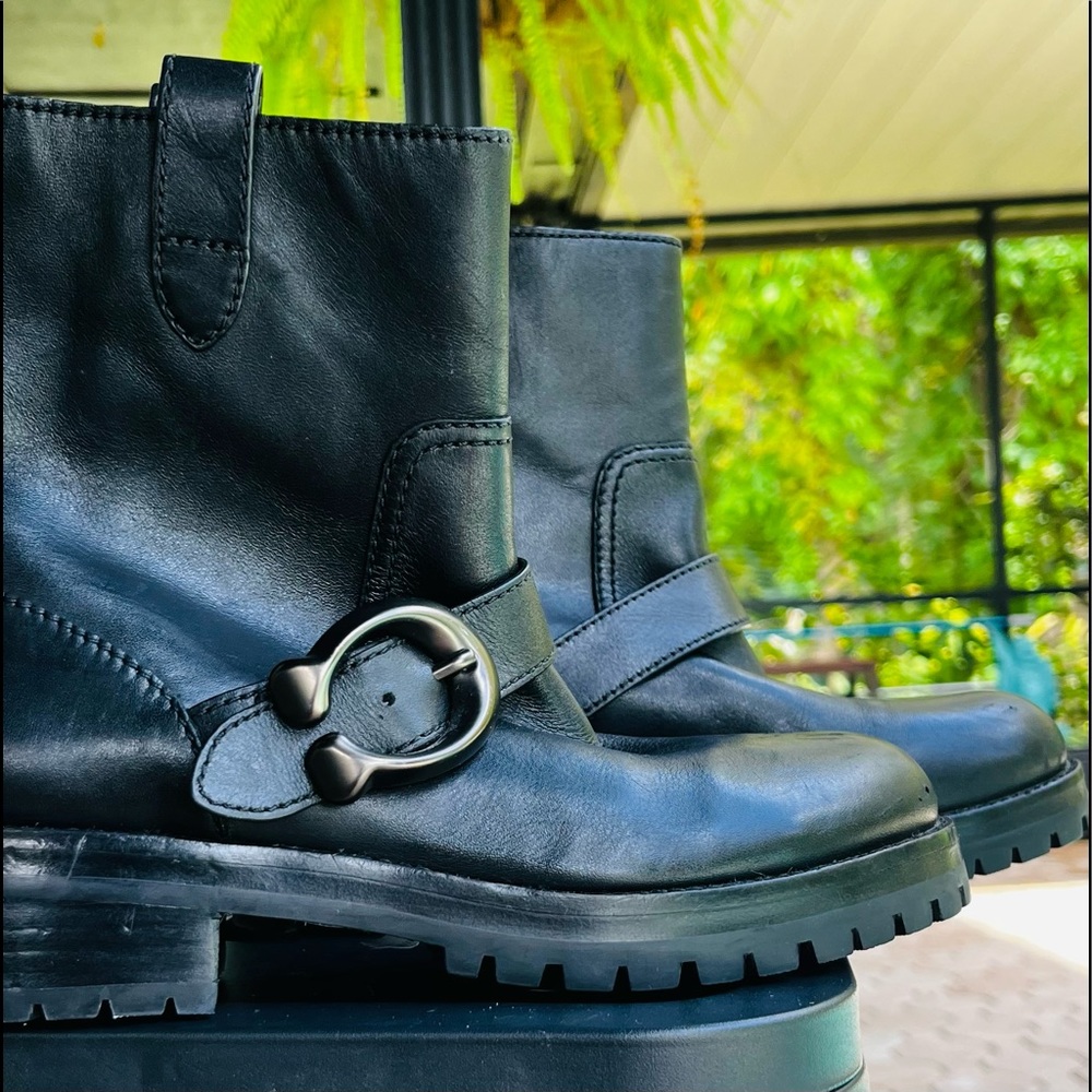 Authentic Coach Ankle boot. Black leather 36.5